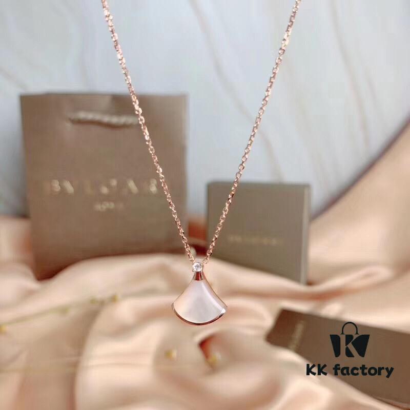 692fc60799f2d84055c88abd Bvlgari Silver Edition Pendant Necklace, 925 Sterling Silver with 18K Gold Plating and Natural Mother-of-Pearl