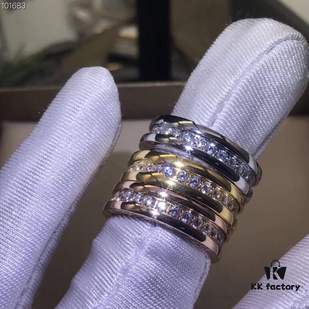 692fc61299f2d84055c88ad3 BVLGARI Bulgari Classic Letter Full Diamond Ring, Highest Quality Version, Cabinet-Level Customization, Available in Rose Gold, White Gold, and Yellow Gold