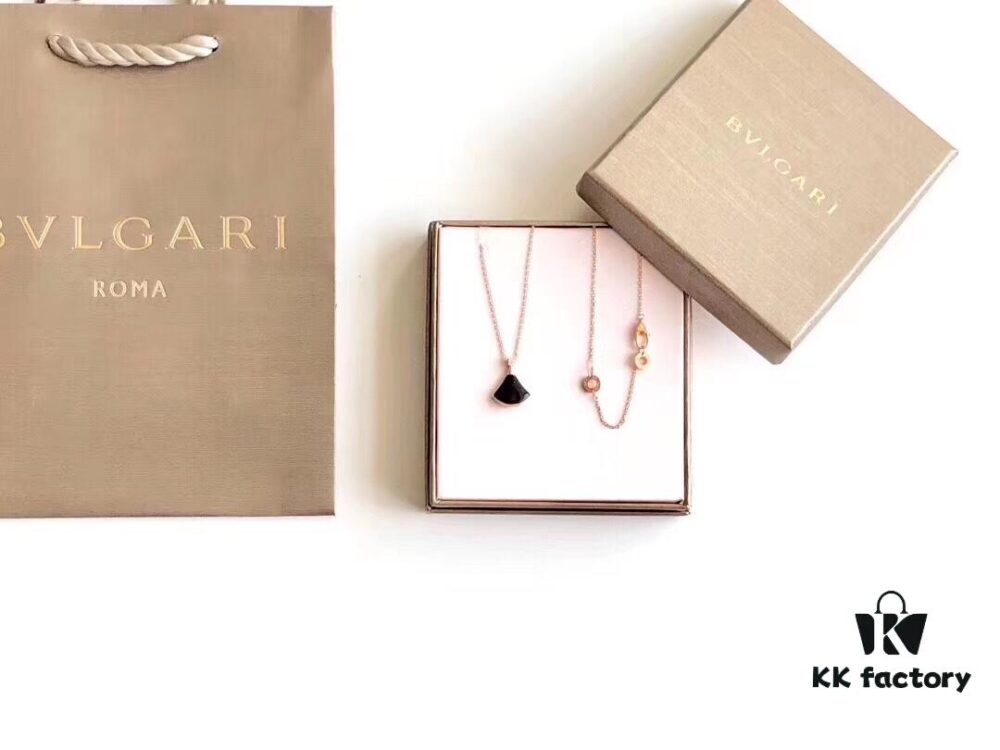 692fc61399f2d84055c88ad4 Bvlgari Silver Version Pendant Necklace, 925 Sterling Silver with 18K Gold Vacuum Plating, Swarovski Crystals and Natural Mother of Pearl