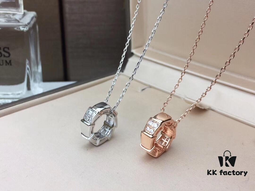 692fc61399f2d84055c88ad5 Bulgari BVLGARI 2019 Sexy Snake Bone Necklace with Diamond-Set Design, Premium Custom Craftsmanship, 18K Rose Gold and White Gold Plated Brass, Original Buckle Design