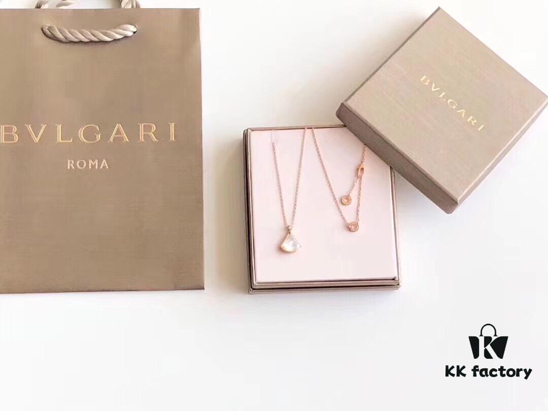 692fc61499f2d84055c88ad8 Bvlgari Silver Version Pendant Necklace, 925 Sterling Silver with 18K Gold Vacuum Plating, Swarovski Crystals and Natural Mother of Pearl