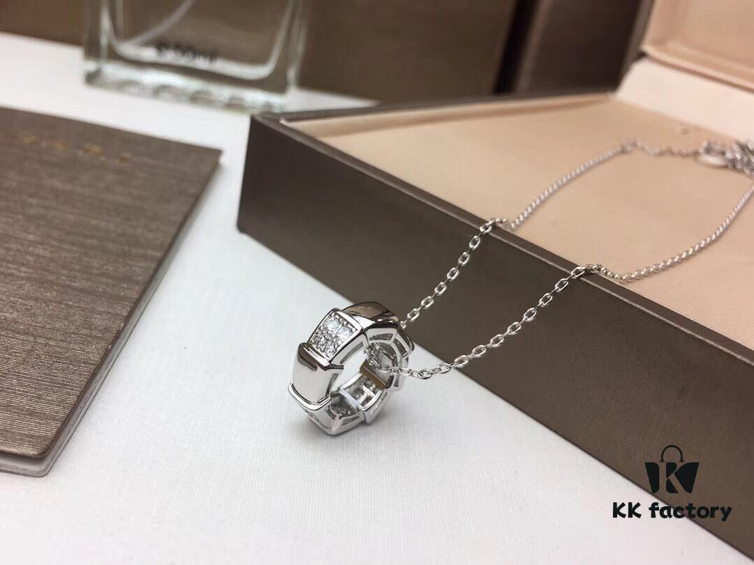 692fc61599f2d84055c88adb Bulgari BVLGARI 2019 Sexy Snake Bone Necklace with Diamond-Set Design, Premium Custom Craftsmanship, 18K Rose Gold and White Gold Plated Brass, Original Buckle Design