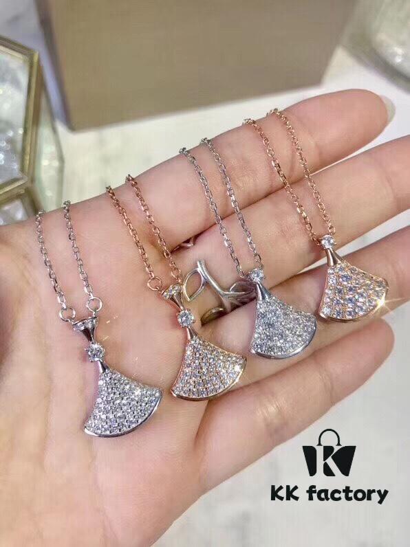 692fc62a99f2d84055c88b02 Bvlgari Silver Version Pendant Necklace, 925 Sterling Silver with 18K Gold Vacuum Plating, Set with Swarovski Crystals and Natural Mother of Pearl