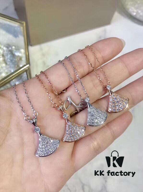 692fc62c99f2d84055c88b05 Bvlgari Silver Version Pendant Necklace, 925 Sterling Silver with 18K Gold Vacuum Plating, Set with Swarovski Crystals and Natural Mother of Pearl