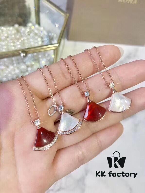 692fc62d99f2d84055c88b06 Bvlgari Silver Version Pendant Necklace, 925 Sterling Silver with 18K Gold Vacuum Plating, Set with Swarovski Crystals and Natural Mother of Pearl