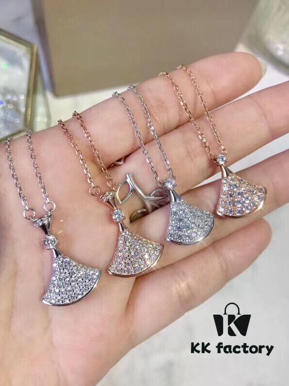 692fc63a99f2d84055c88b22 Bvlgari Silver Version Pendant Necklace, 925 Sterling Silver with 18K Gold Vacuum Plating, Set with Swarovski Crystals and Natural Mother of Pearl