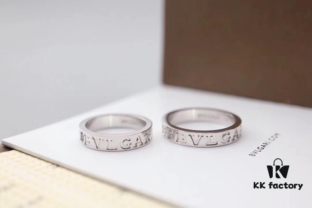 Bvlgari Couple's Solitaire Sterling Silver Ring