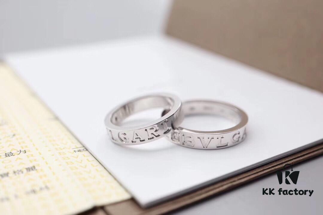Bvlgari Couple's Solitaire Sterling Silver Ring