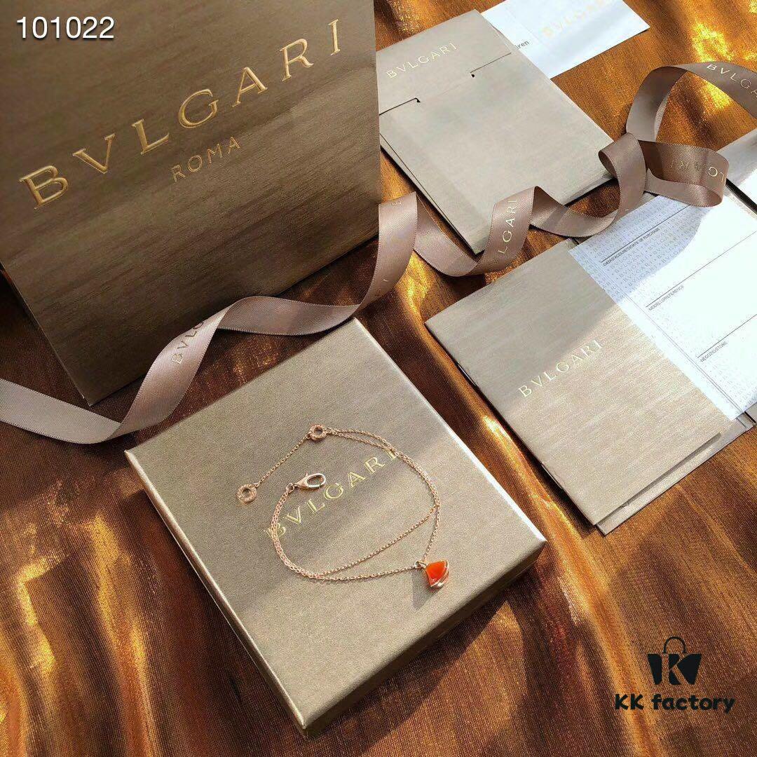 692fc64c99f2d84055c88b48 Bvlgari - Little Dress Bracelet, Exquisite 925 Sterling Silver with 18K Rose Gold Plating, Inlaid with Natural Mother of Pearl and Red Carnelian