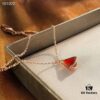 692fc64d99f2d84055c88b4c Bvlgari - Little Dress Bracelet, Exquisite 925 Sterling Silver with 18K Rose Gold Plating, Inlaid with Natural Mother of Pearl and Red Carnelian