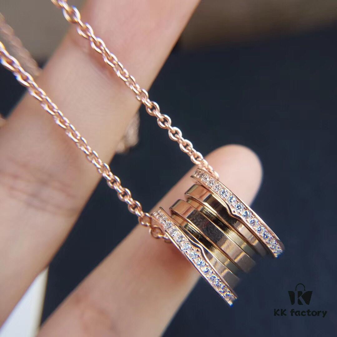 692fc65499f2d84055c88b59 Bvlgari B-Zero Diamond Spring Necklace, Aesthetic Classic Piece with 18K Gold Plating