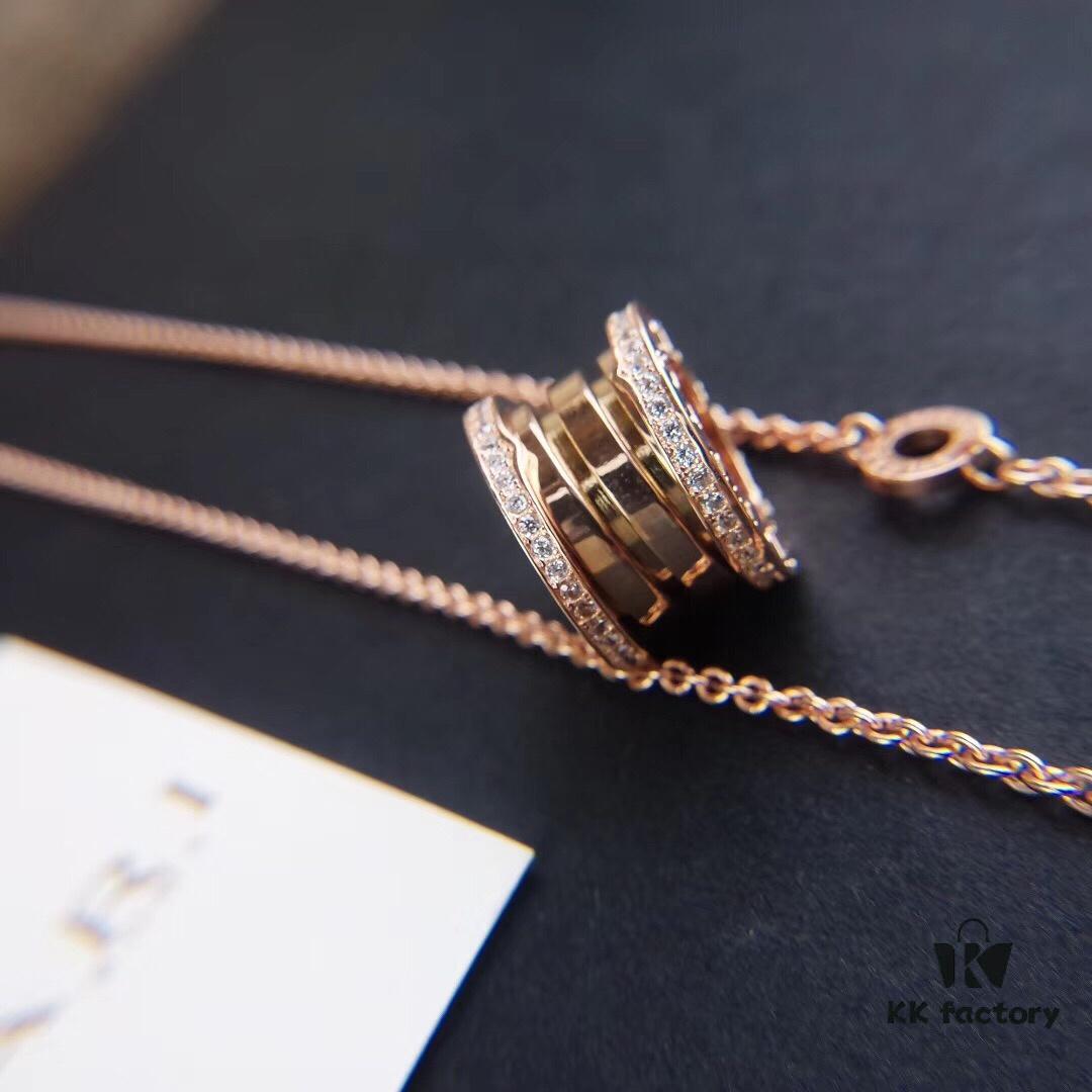 692fc65499f2d84055c88b5b Bvlgari B-Zero Diamond Spring Necklace, Aesthetic Classic Piece with 18K Gold Plating