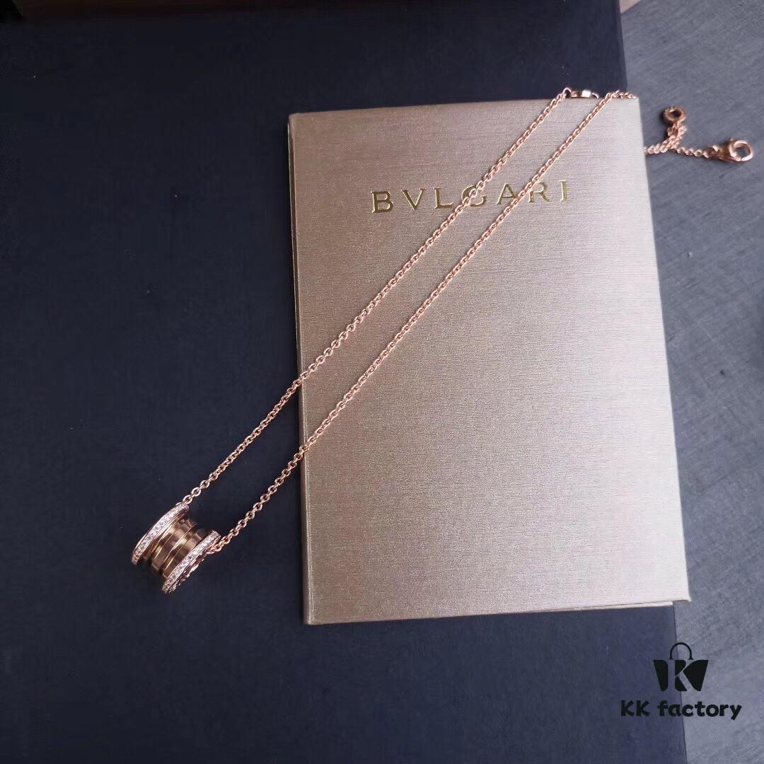 692fc65499f2d84055c88b5c Bvlgari B-Zero Diamond Spring Necklace, Aesthetic Classic Piece with 18K Gold Plating