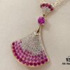 692fc66099f2d84055c88b6d 🎄 Christmas Gift 🎁 BVLGARI Bulgari New Full Diamond Fan Necklace, Electroplated V Gold Material