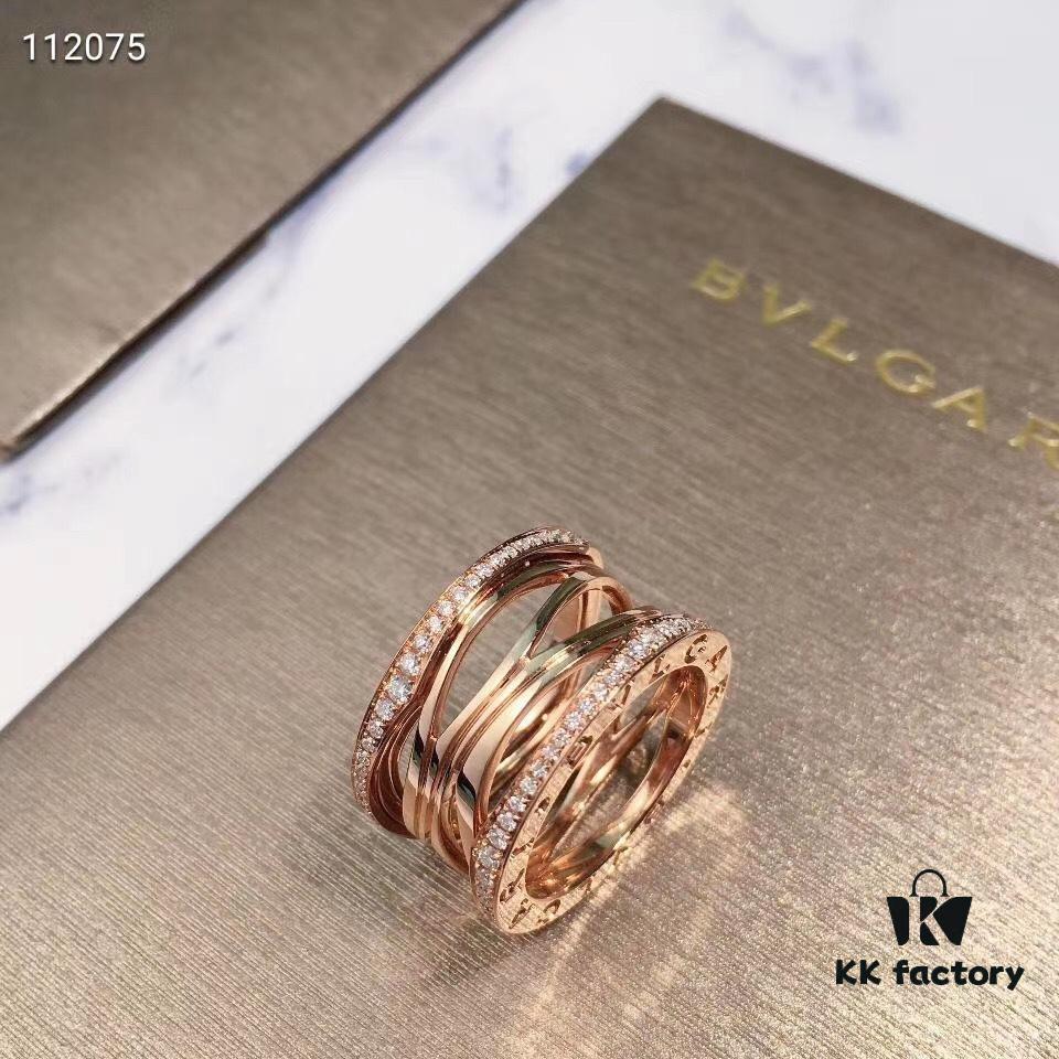 BVLGARI Diamond-Paved Openwork Ring