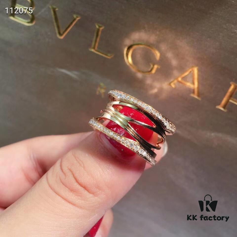 BVLGARI Diamond-Paved Openwork Ring