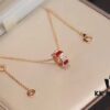 692fc68799f2d84055c88bb5 Bvlgari Serpenti Snake Bone Necklace with Red Carnelian and Diamonds