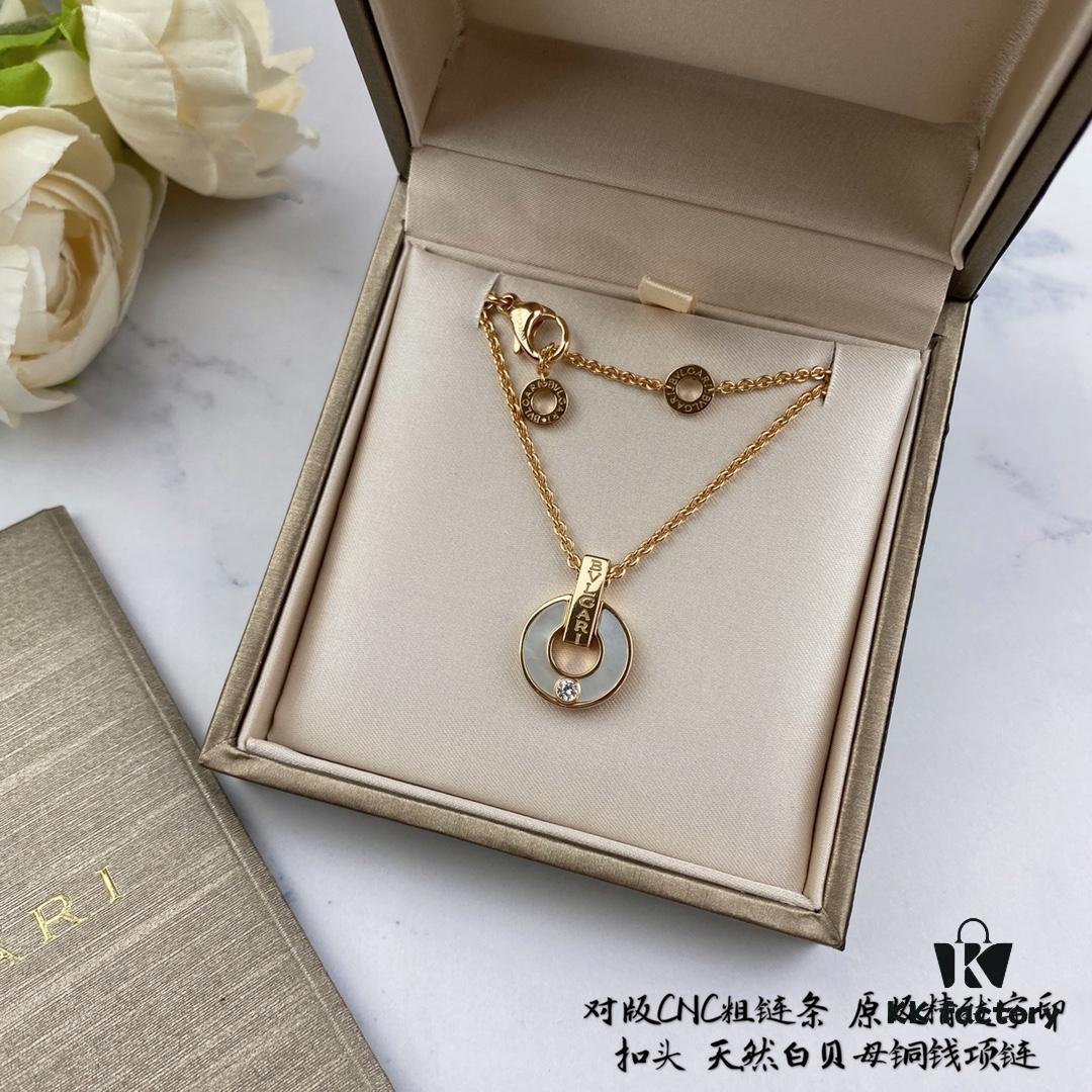 New 925 Silver Bvlgari Coin Necklace