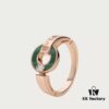 692fc68f99f2d84055c88bc5 New Arrival 925 Natural White Mother of Pearl 5140180 Natural Peacock Green 5140196 BVLGARI Coin Ring CNC Precision Carved Version