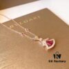 692fc6a699f2d84055c88bf2 Bvlgari Diva Series Necklace, Same as Wang Ou's Style, Red Diamond, Hollow-out Dress Design, Premium German Imported S925 Sterling Silver with Thick Gold Plating