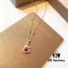692fc6a799f2d84055c88bf3 Bvlgari Diva Series Necklace, Same as Wang Ou's Style, Red Diamond, Hollow-out Dress Design, Premium German Imported S925 Sterling Silver with Thick Gold Plating