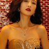 692fc6a799f2d84055c88bf5 Bvlgari Diva Series Necklace, Same as Wang Ou's Style, Red Diamond, Hollow-out Dress Design, Premium German Imported S925 Sterling Silver with Thick Gold Plating