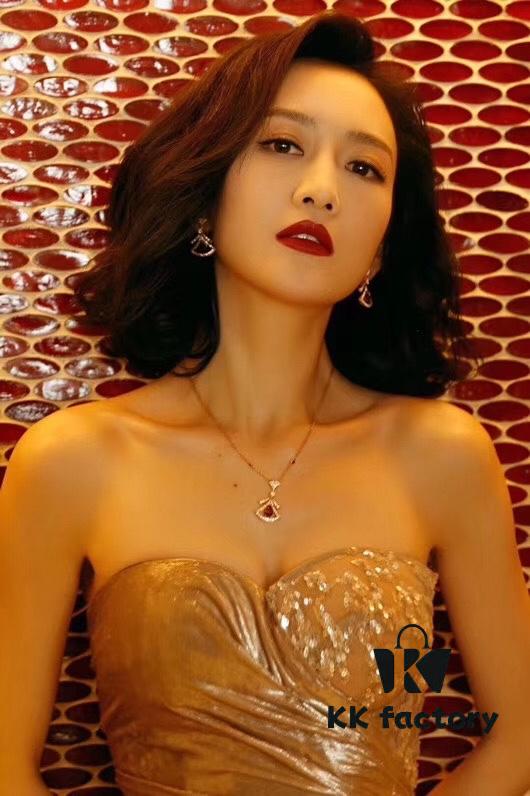 692fc6a799f2d84055c88bf5 Bvlgari Diva Series Necklace, Same as Wang Ou's Style, Red Diamond, Hollow-out Dress Design, Premium German Imported S925 Sterling Silver with Thick Gold Plating