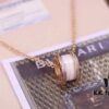 692fc6ab99f2d84055c88c02 Bvlgari B.zero1 Pink Gold Full Diamond White Ceramic Necklace