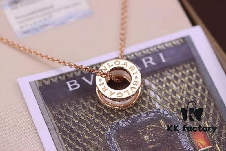 692fc6ad99f2d84055c88c05 Bvlgari B.zero1 Pink Gold Full Diamond White Ceramic Necklace