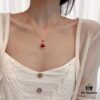 Medium Rhinestone Fan Pendant Necklace
