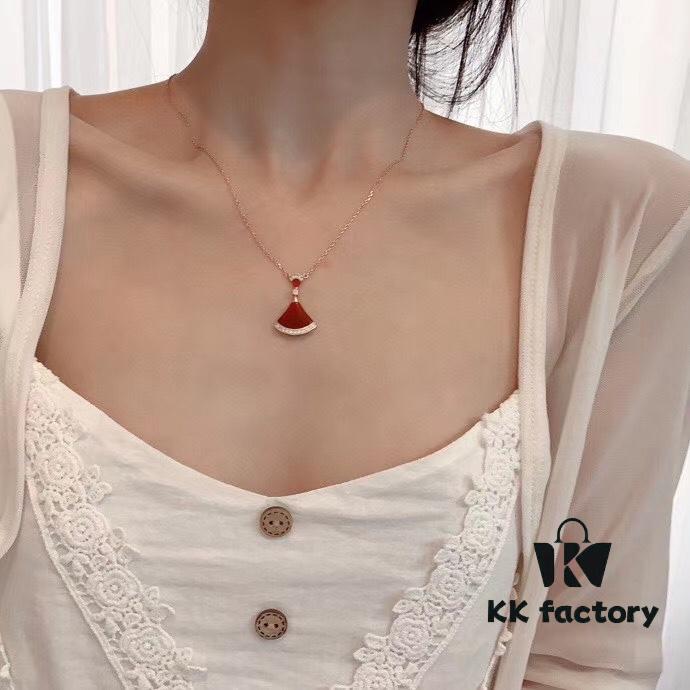 692fc6bc99f2d84055c88c2f Large Sequined Fan Skirt Necklace with Rhinestones, BV Bulgari Style, Four Colors Available, Premium Craftsmanship, In Stock