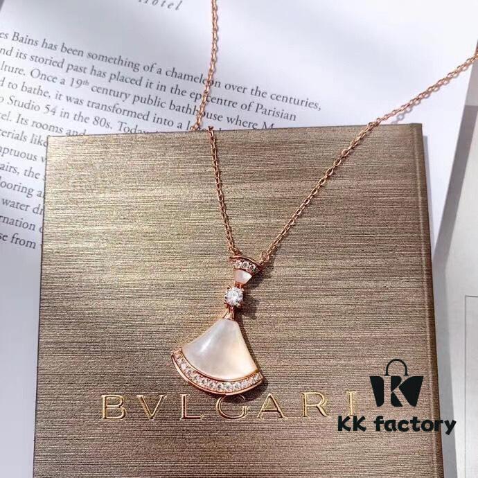 692fc6cd99f2d84055c88c59 Bvlgari-inspired Rose Gold Plated 925 Sterling Silver Necklace with Elegant Fan Pendant, Adjustable Length, Luxurious and Timeless Design