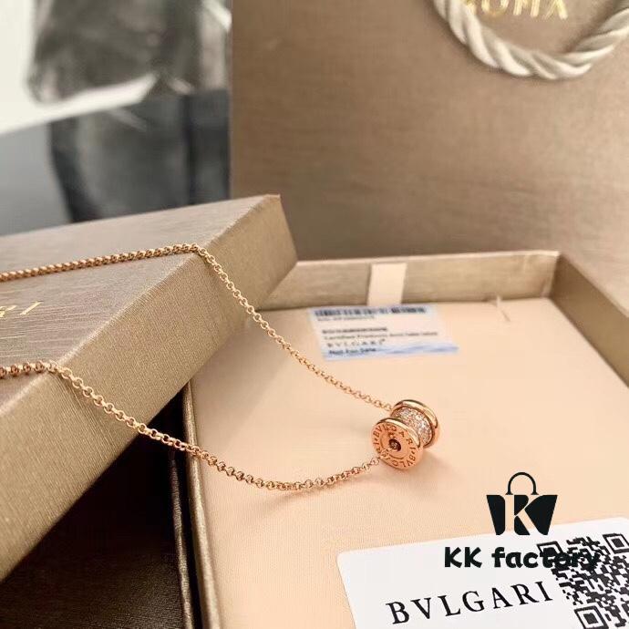 692fc6d599f2d84055c88c70 Bvlgari Serpenti Rose Gold Full Diamond Necklace in 925 Sterling Silver with 18K Thick Gold Plating