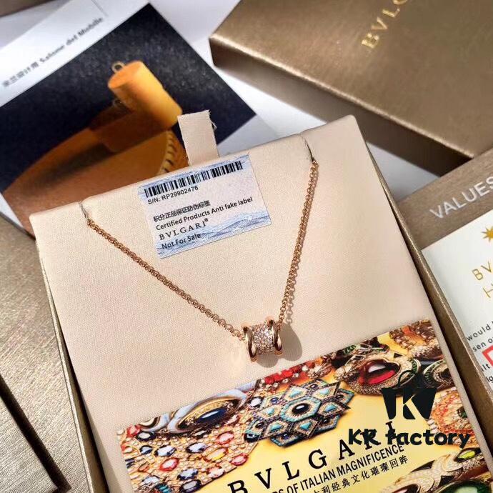 692fc6d599f2d84055c88c71 Bvlgari Serpenti Rose Gold Full Diamond Necklace in 925 Sterling Silver with 18K Thick Gold Plating