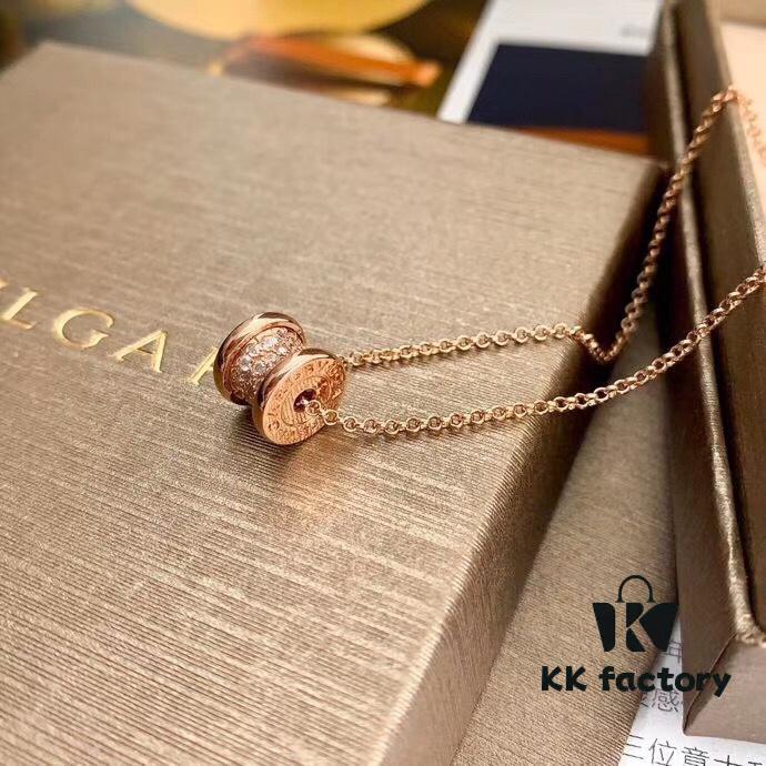692fc6d699f2d84055c88c72 Bvlgari Serpenti Rose Gold Full Diamond Necklace in 925 Sterling Silver with 18K Thick Gold Plating