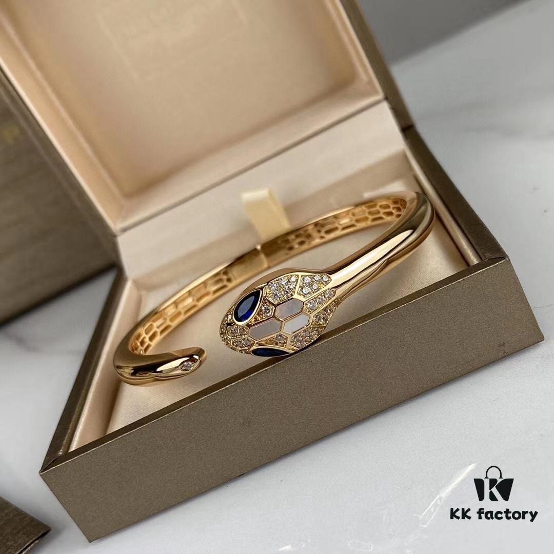 692fc6d999f2d84055c88c7e BVLGARI Natural Malachite + Premium White Mother of Pearl Bracelet, Upgraded Luxury Snake Design with Imported Craftsmanship, High-Carbon Diamonds on Snake Head, Gold Plating, Vivid and Lifelike
