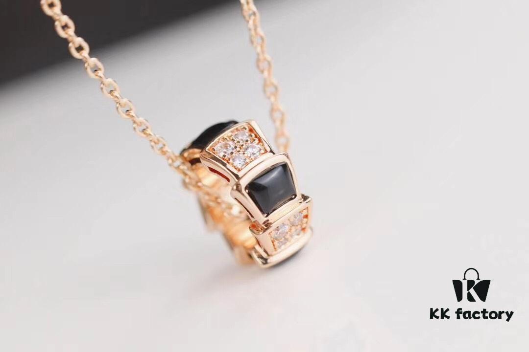 692fc6dc99f2d84055c88c89 Bulgari Serpenti Series Snake Bone Necklace with Red Carnelian and Diamonds