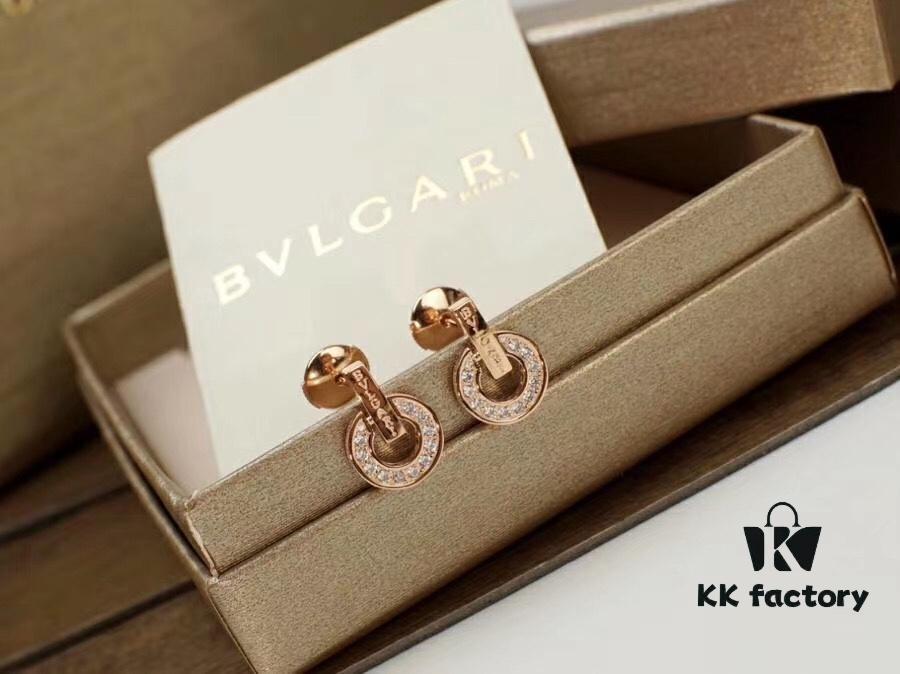 692fc6e199f2d84055c88c97 Top-Tier Bvlgari 2020 Roman Series Classic Disc Diamond Letter Stud Earrings, Exclusive Launch