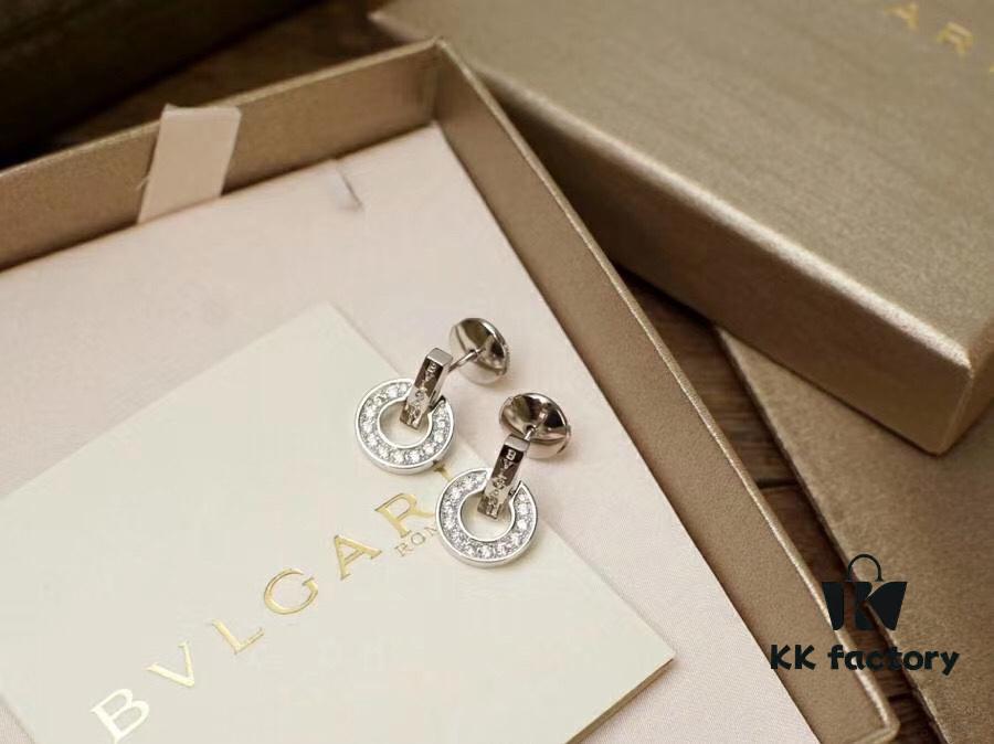 692fc6e199f2d84055c88c99 Top-Tier Bvlgari 2020 Roman Series Classic Disc Diamond Letter Stud Earrings, Exclusive Launch