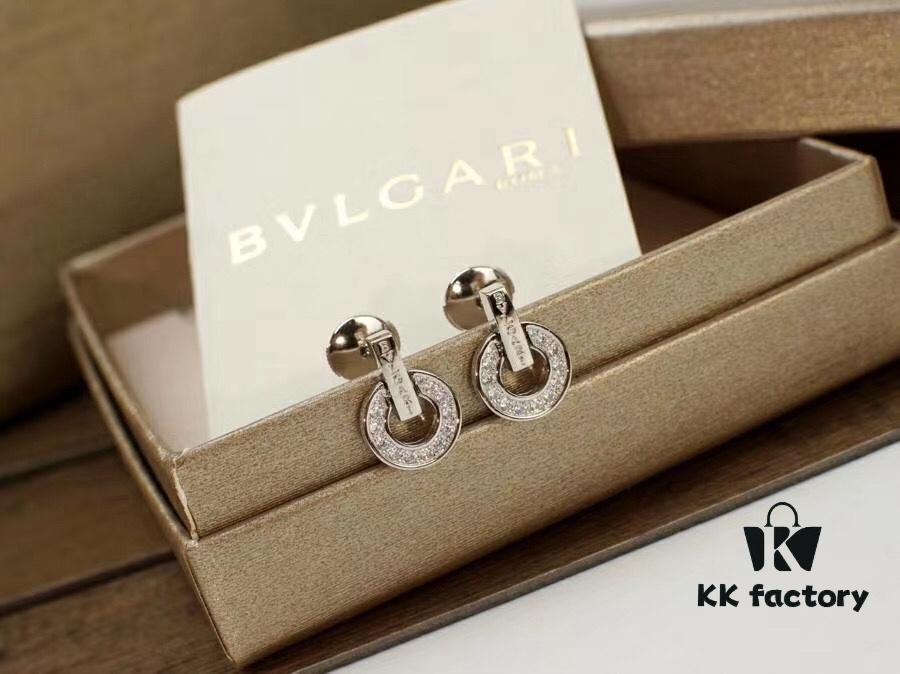692fc6e199f2d84055c88c9a Top-Tier Bvlgari 2020 Roman Series Classic Disc Diamond Letter Stud Earrings, Exclusive Launch