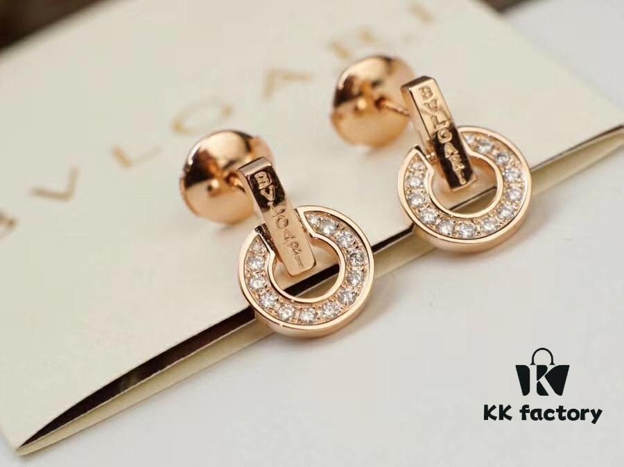 692fc6e299f2d84055c88c9c Top-Tier Bvlgari 2020 Roman Series Classic Disc Diamond Letter Stud Earrings, Exclusive Launch