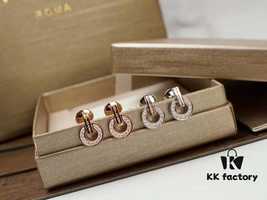 692fc6e499f2d84055c88ca1 Top-Tier Bvlgari 2020 Roman Series Classic Disc Diamond Letter Stud Earrings, Exclusive Launch