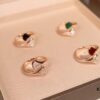 BVLGAR Classic Reimagined: Bvlgari Shell Dress Ring with Serpent Design, Adjustable Silver Gold Plated Ring Featuring Natural Mother of Pearl and Brilliant Diamonds