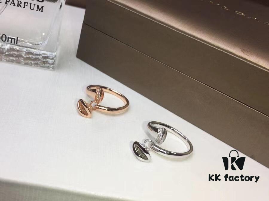 692fc6f199f2d84055c88cc3 High-End Custom BVLGARI Diva Series Fan-Shaped Micro-Pave Ring in 18K Rose/White Gold Plating with Imported Zirconia
