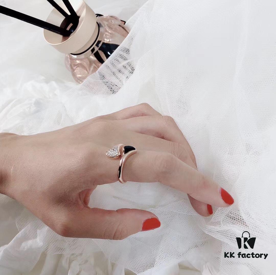 BVLGAR Classic Reimagined: Bvlgari Shell Dress Ring with Serpent Design, Adjustable Silver Gold Plated Ring Featuring Natural Mother of Pearl and Brilliant Diamonds
