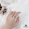 BVLGAR Classic Reimagined: Bvlgari Shell Dress Ring with Serpent Design, Adjustable Silver Gold Plated Ring Featuring Natural Mother of Pearl and Brilliant Diamonds