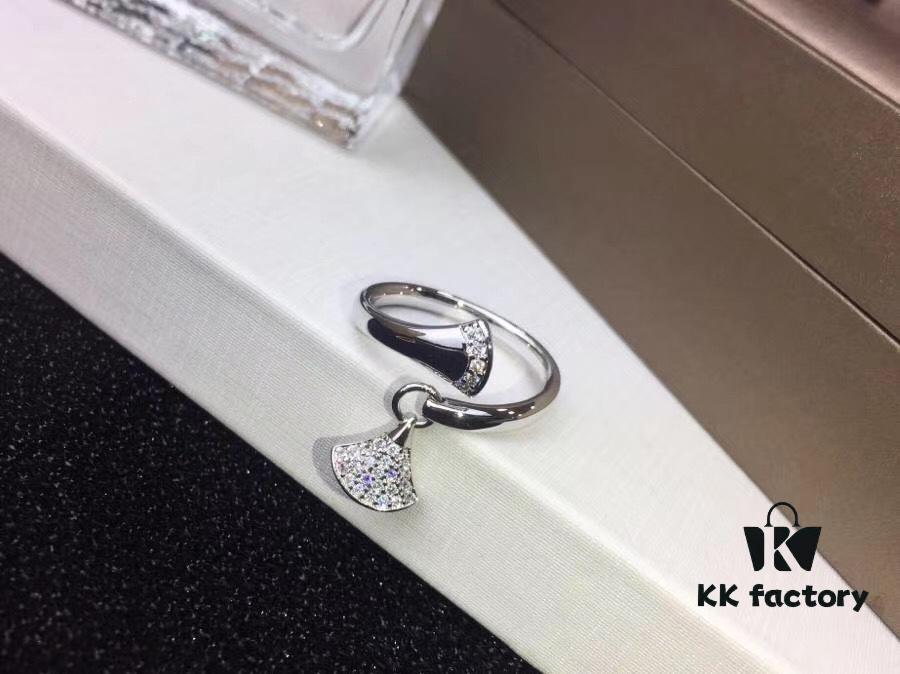 692fc6fc99f2d84055c88cd7 High-End Custom BVLGARI Diva Series Fan-Shaped Micro-Pave Ring in 18K Rose/White Gold Plating with Imported Zirconia