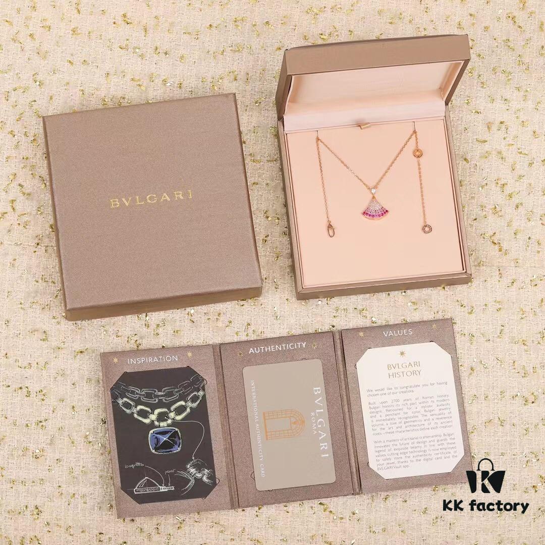 692fc70999f2d84055c88cfc DIVAS' DREAM Series Necklace BVLGARI Bulgari Limited Edition for Qixi Valentine's Day, 18K Rose Gold with Round Brilliant Diamond (0.07ct), Pink Sapphire (0.57ct), and Pavé Diamonds (0.14ct)