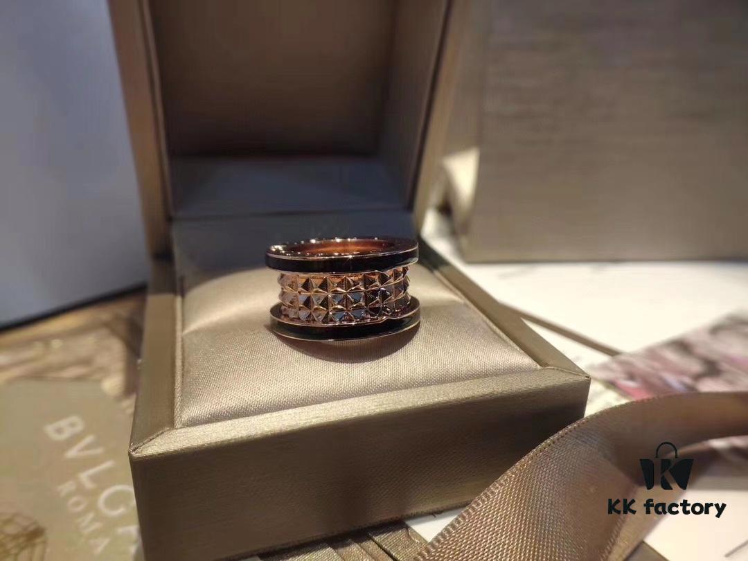 692fc72099f2d84055c88d32 Bulgari! Ceramic Honeycomb Ring, Dual Black Ceramic Couple's Style, S925 Pure Silver Material