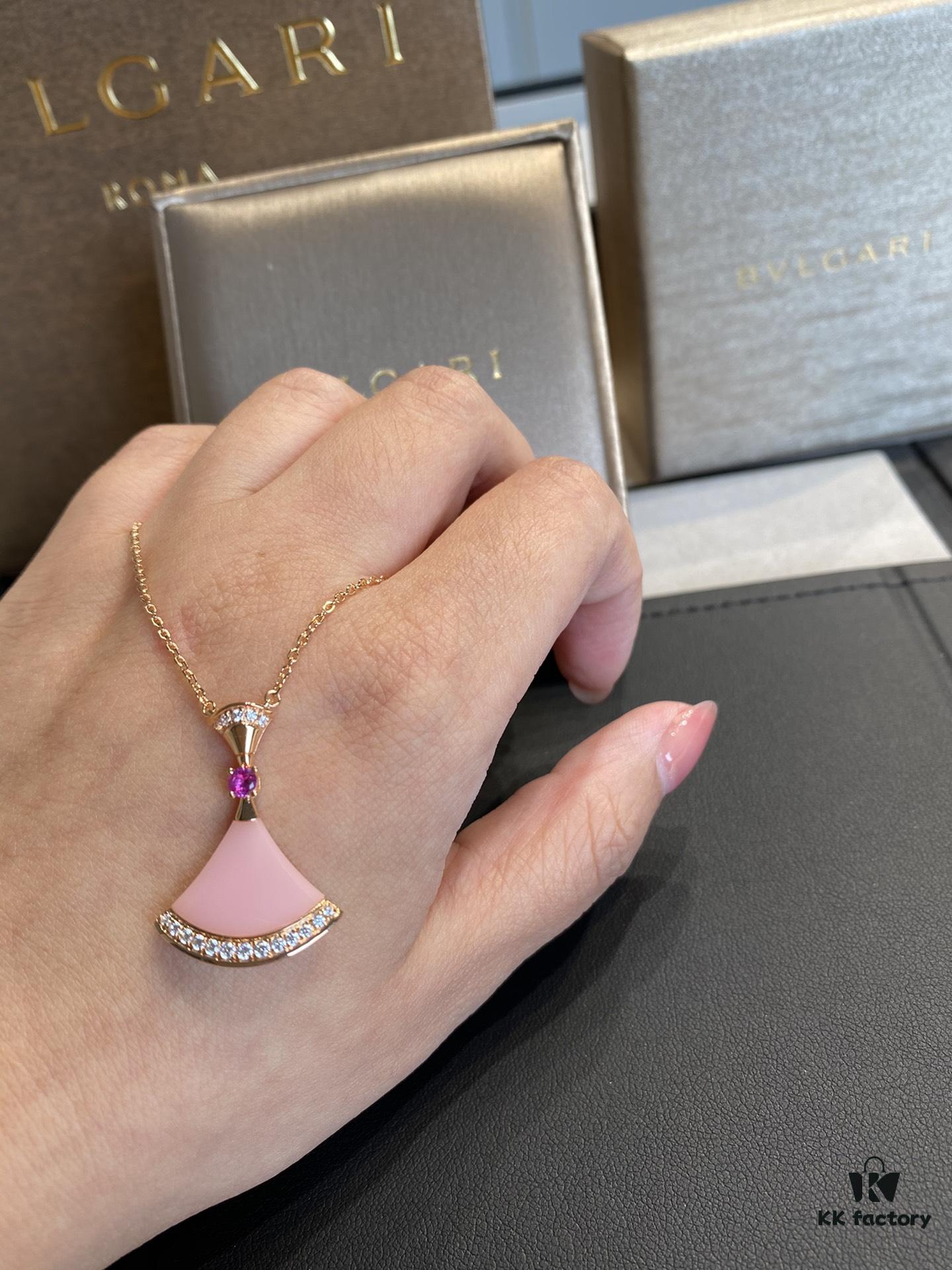 692fc74199f2d84055c88d71 New Arrival, Bvlgari Diva's Dream Series, Limited Edition Pink Opal and Pink Sapphire Pendant Necklace for Qixi Festival